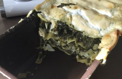 Lasagne au flétan et aux épinards