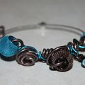 Bracelet turquoise et marron