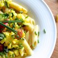 Penne aux courgettes et au safran