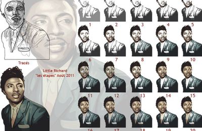 Les différentes étapes de création de l'illustration "Little Richard"