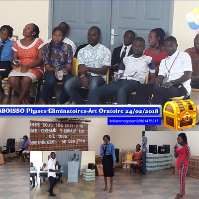 CAFOP D'ABOISSO/ SERVICE VIE SCOLAIRE/PHASES ÉLIMINATOIRES DU CONCOURS D'ART ORATOIRE 24/02/2018