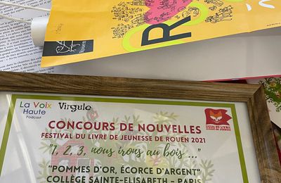 Mai 2022 Remise des Prix Festival du Livre Jeunesse de Rouen Premier Prix 6e2 SainteE et Lecture Hôtel de Ville !
