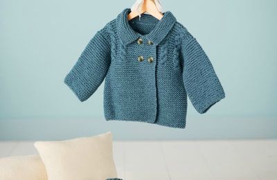 Veste caban pour bébé et chaussons assortis