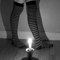 black and white in the candle light