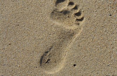 Trace de pied sur la sable