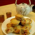 Muffins à la fraise et au thé ti kuan yin