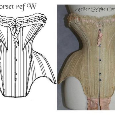 Ref W patronage de corset ancien Edwardien début XXem siècle