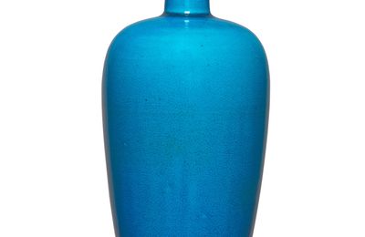 A turquoise-glazed amphora-shaped vase, Kangxi period (1662-1722)