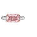 An exceptional 3.02 carats fancy intense pink diamond and diamond ring