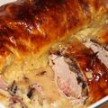 FILETS MIGNONS DE PORC EN CROUTE, CHAMPIGNONS, BACON FUME & MOUTARDE A L'ANCIENNE