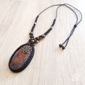 Collier macramé d'obsidienne acajou