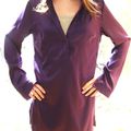 Mini robe-tunique satin prune 36