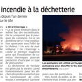 Incendie dans une déchetterie