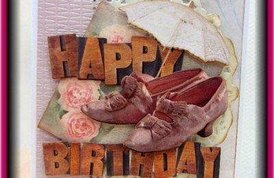 Carte "Happy Birthday" shabby