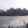 Une vue de Lower Manhattan du ferry qui nous