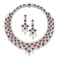 Ruby and diamond demi-parure