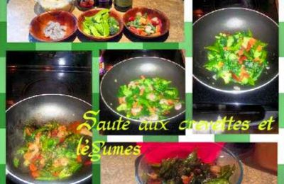 Sauté aux crevettes et aux légumes