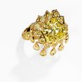 Fancy Intense Yellow Diamond, Diamond, Gold Ring, Monture Harry Winston