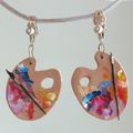 Boucles d'oreilles palettes de peinture 