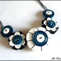 Collier potirons turquoise-blanc-noir