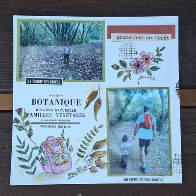 Deux pages " Promenade en forêt "