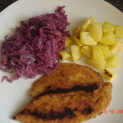 Escalopes de dinde et chou rouge