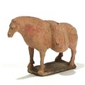 A terracotta polychrome figure of a standing horse, Northern Wei Dynasty (386-534)