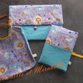 Ensemble naissance garçon : Bavoir et protège-carnet de santé à glisser dans la pochette naissance assortie!