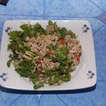 Laab (Salade de poulet au riz grillé)