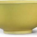 A yellow-glazed bowl, Jiaqing seal mark and period (1796-1820)