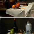 Philippe ROUSSEAU (Paris, 1816 - Acquigny, 1887) - Nature morte au vase en porcelaine de Chine et Nature morte à la pivoine, aux