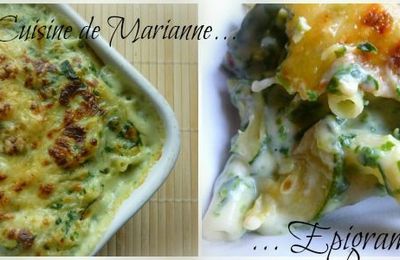 Gratin de Macaronis, Fromage, Courgettes et Epinards... 