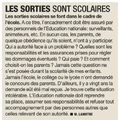 suppressions des sorties scolaires