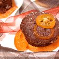 Minis muffins au chocolat noir et kumquats confits
