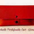 Pochette, portefeuille CUIR - artisanat made in France - Collection LEONARD