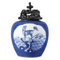 Chinese Blue and White Glazed Porcelain Ginger Jar. Kangxi Period 