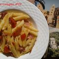 Penne au jambon cru et tomates cerises