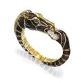 18 karat gold, platinum, enamel and diamond 'Chesnut Horse' bracelet, David Webb
