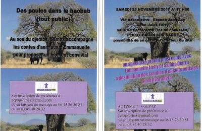 Spectacle pour tous à Chalon le 25 novembre : "Des poules dans le baobab"