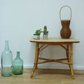 TABLE BASSE VINTAGE EN ROTIN