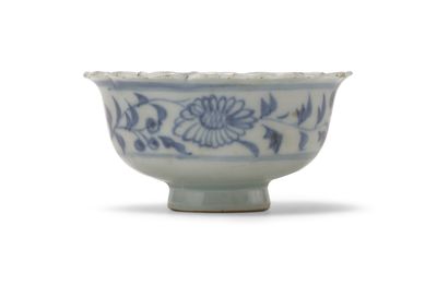 A small blue and white 'floral' bowl, Yuan dynasty, late 14th century
