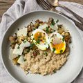 Porridge salé, poêlée de champignons et châtaignes