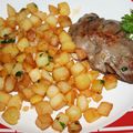 Foie de lapin aux pommes de terre rissolées ail persil