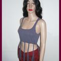 Originale Top Femme tresse !! TRACEY !! EN Coton ,Prune Taille: M long 62cm BELICIOUS-DELICIOUS CREATION 