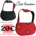 Sac bouton en rouge et noir