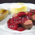 Magret de canard, sauce aux cranberries (ou canneberges)