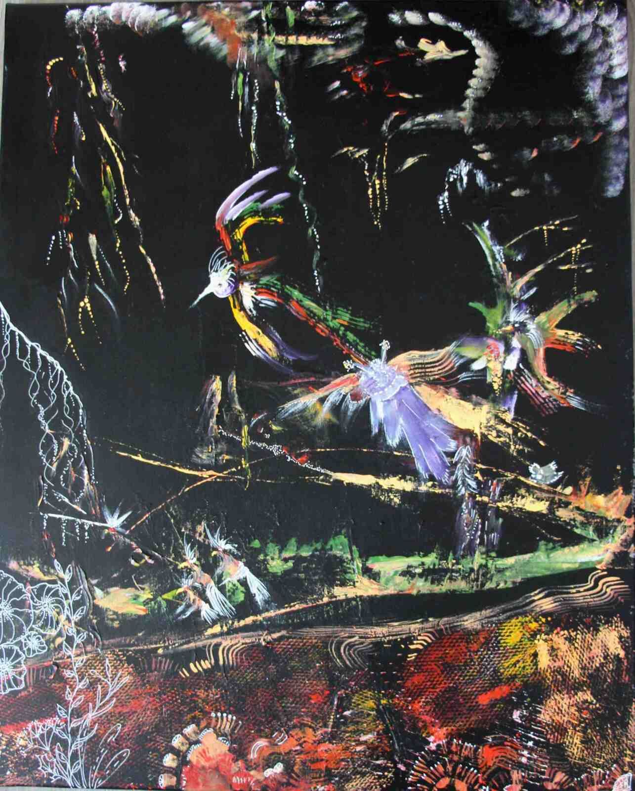 Piaillement- acryl2020- ND80X65cm- (n°157),