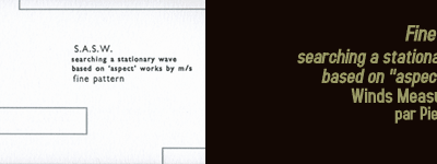 S.A.S.W. : Fine Pattern / Searching on a Stationary Wave (Winds Measure, 2015)