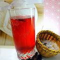 Kéfir à la sève de bouleau lactofermenté et aux fleurs d'hibiscus 