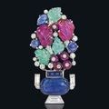 An Art Deco 'tutti frutti' brooch , by Cartier